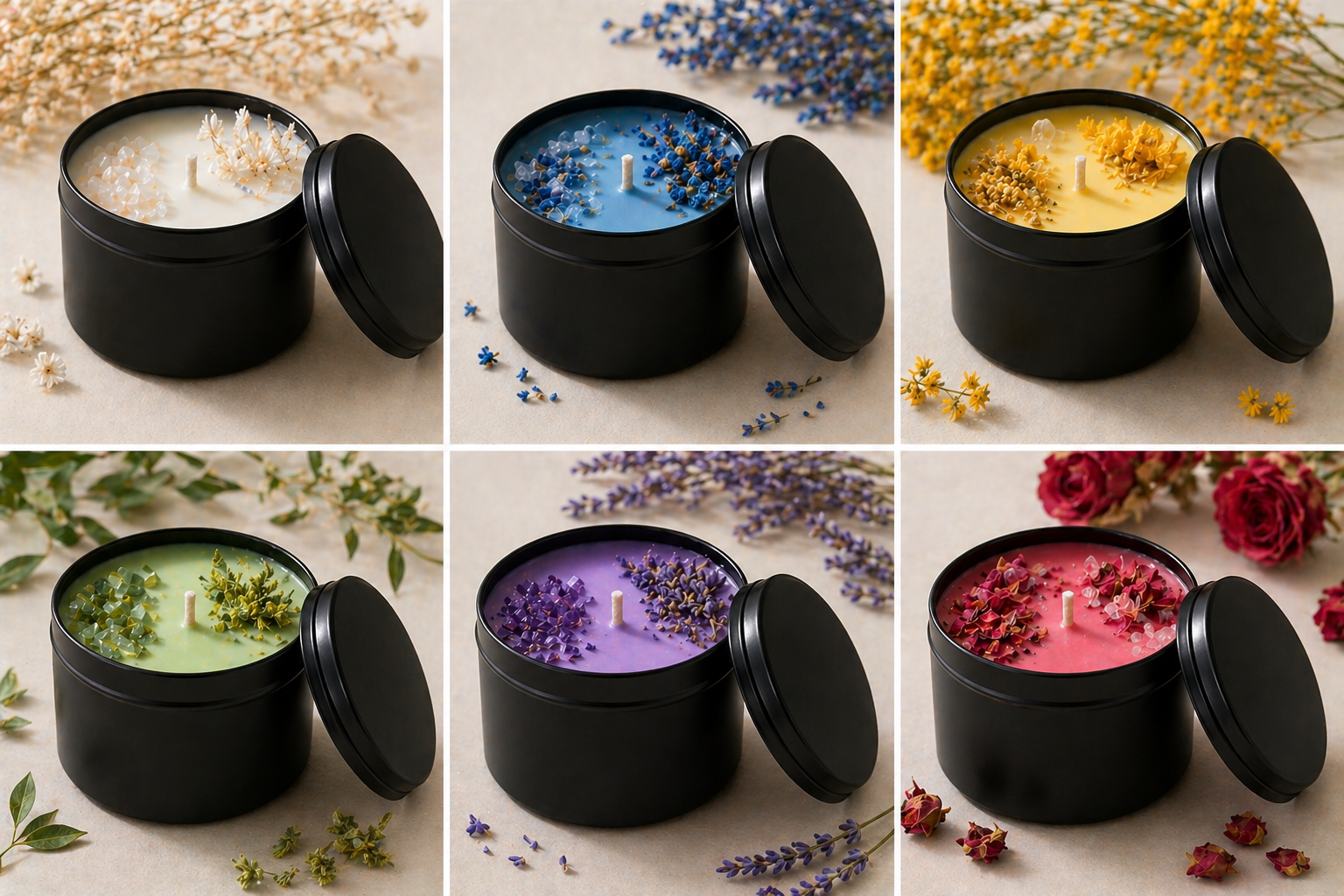 Dried Floral Scented Candles