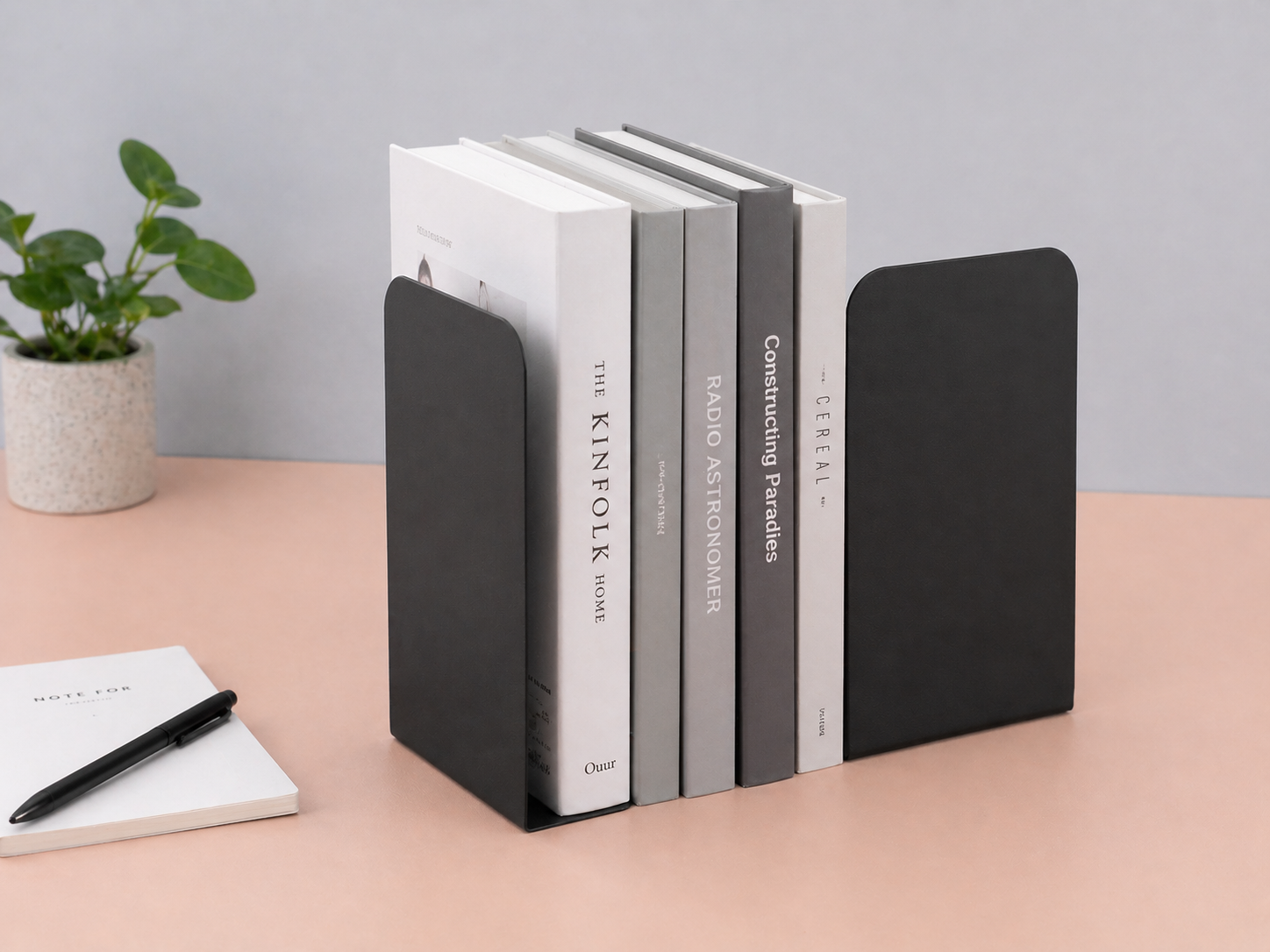 2Pcs Simple Metal Bookend